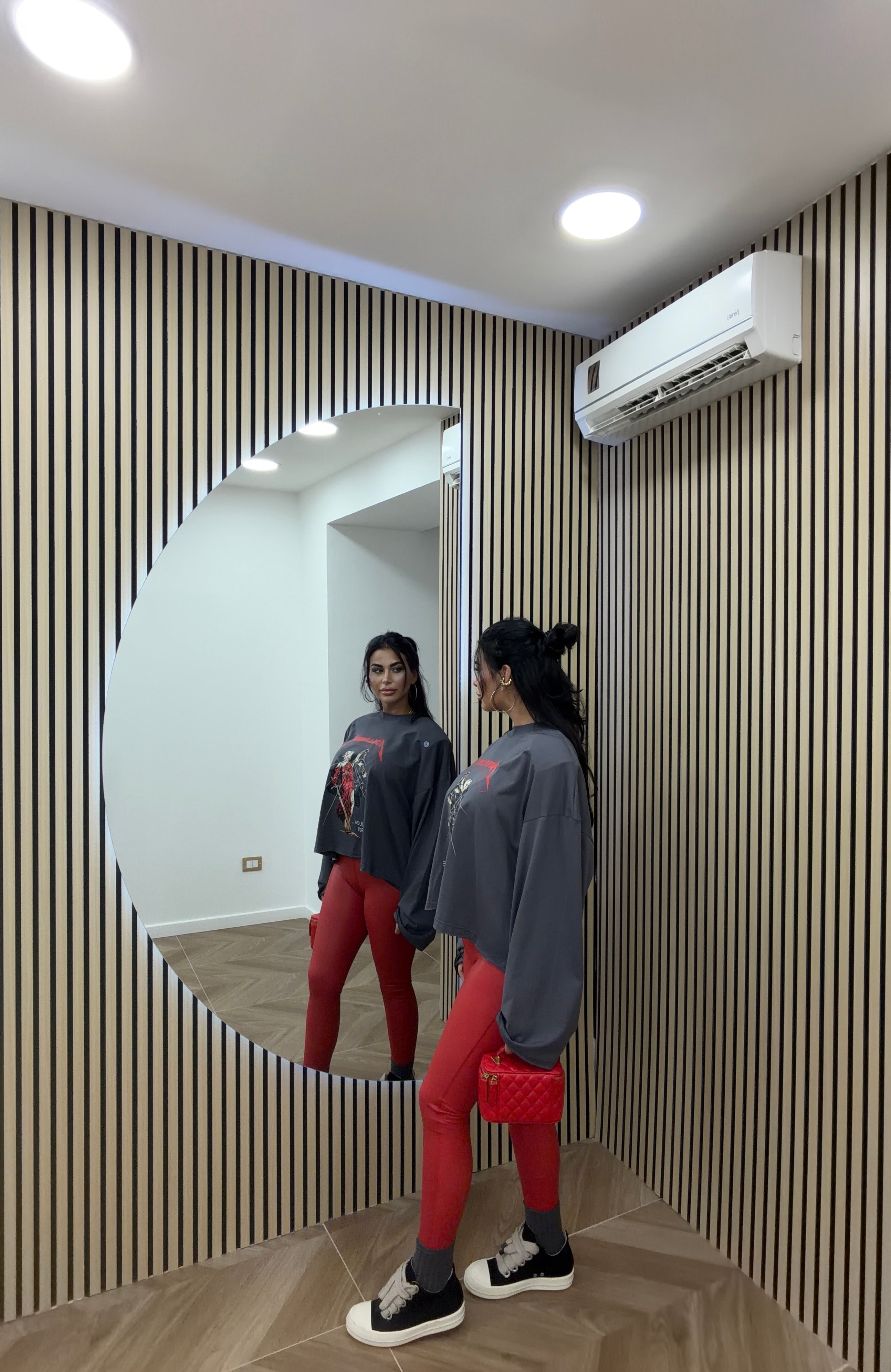 Leggins Rosso In Pelle